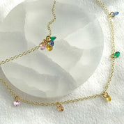 Rising Star 5 Rainbow Sapphire Dangle Necklace