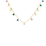 Rising Star Rainbow Sapphire Station Necklace