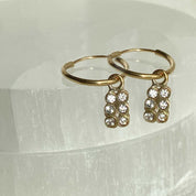 Disco Diamond Rectangle Huggy Hoops