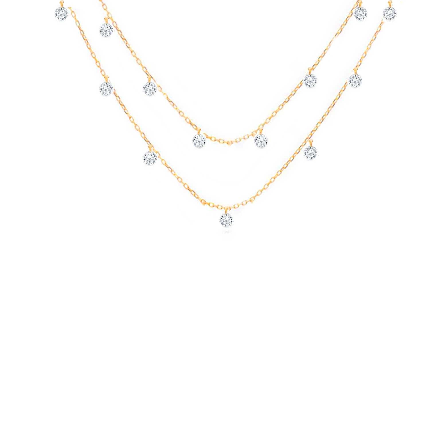 Rising Star Diamond Double Station Necklace (Different Length)