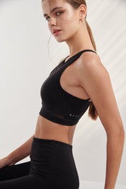 AirRise high neck longline sports bra - Black