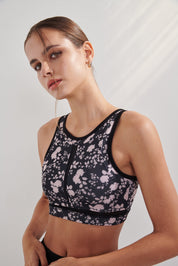 AirRise high neck longline sports bra - Floral