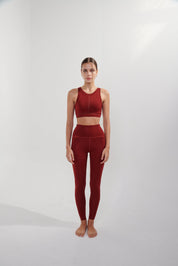 AirRise high neck longline sports bra - Wine Red