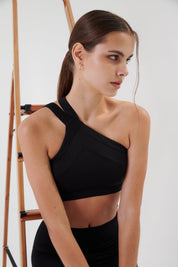 AirRise Convertible V neck sports bra - Black