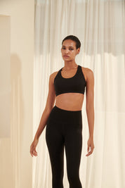 AirRise Criss Cross Back Sports Bra - Black