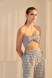 Gingham Set (Shirt & Trousers) -  Black