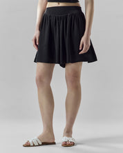 Wide-Leg Cupro Modal Shorts | Black