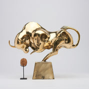Cubist Bull in Polished Bronze