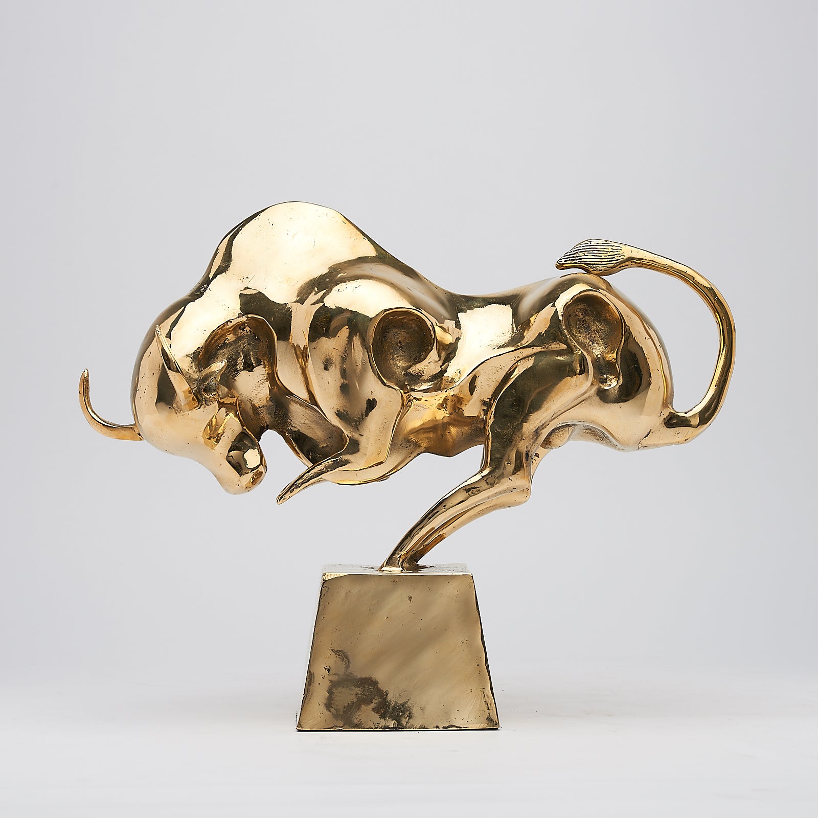 Cubist Bull in Polished Bronze