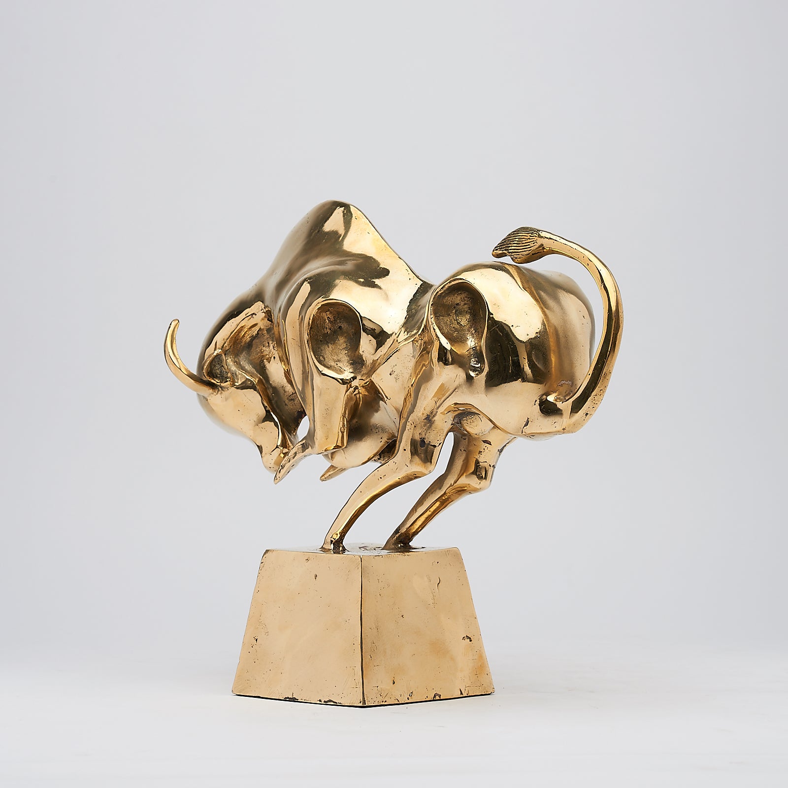 Cubist Bull in Polished Bronze