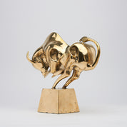 Cubist Bull in Polished Bronze