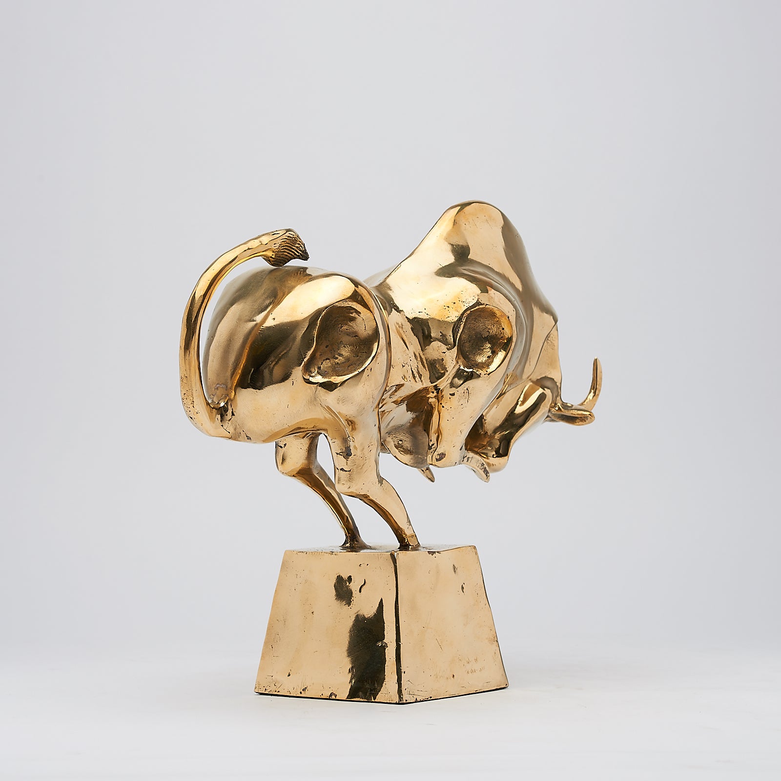 Cubist Bull in Polished Bronze
