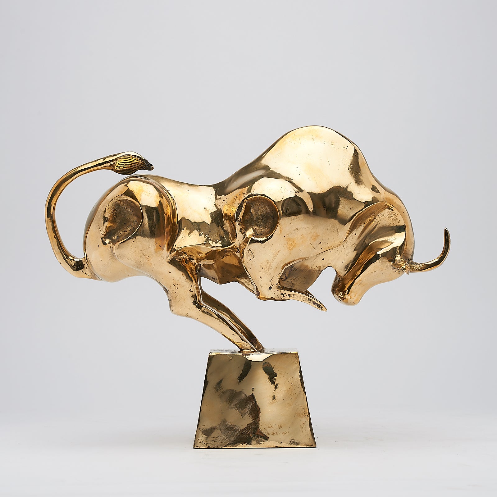 Cubist Bull in Polished Bronze