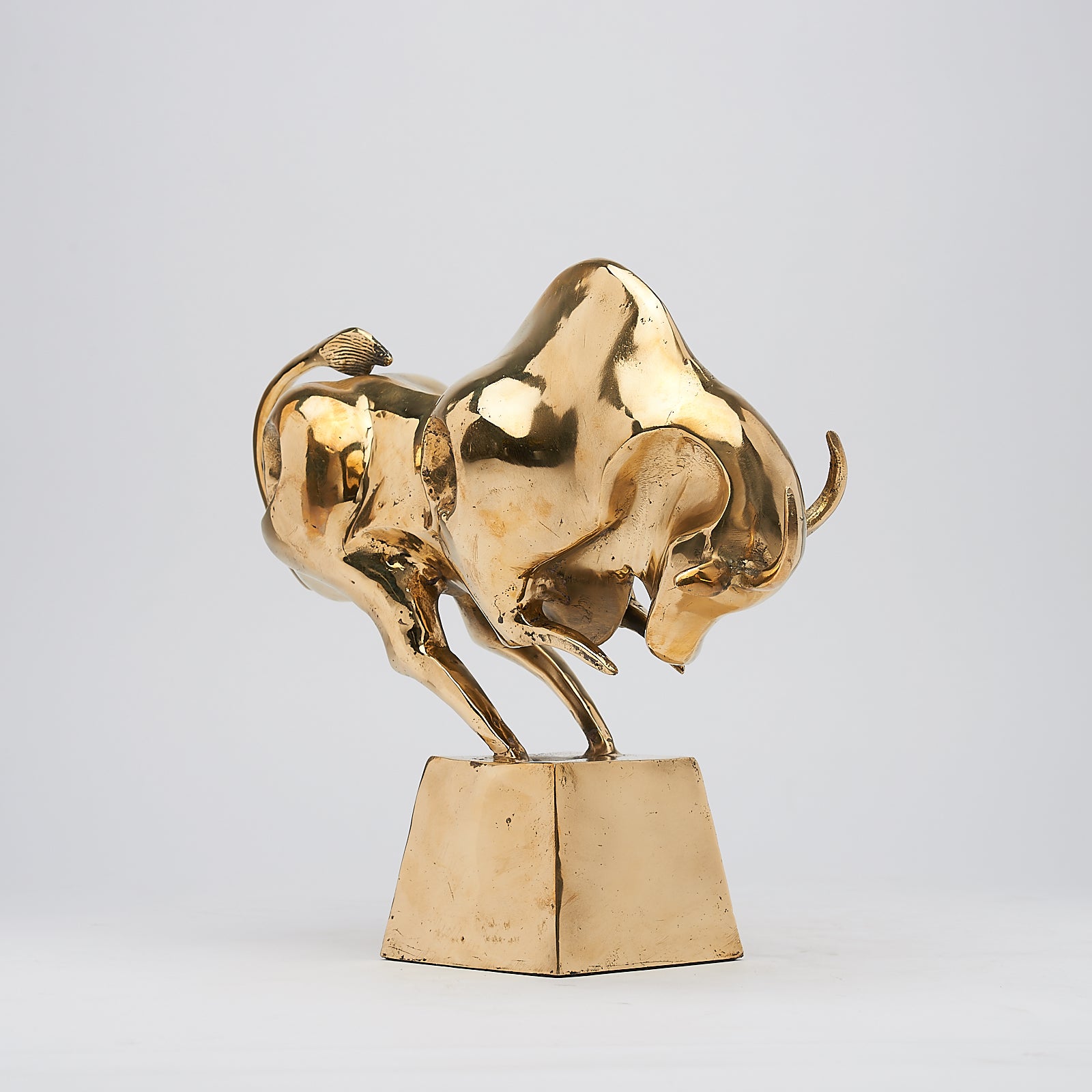 Cubist Bull in Polished Bronze