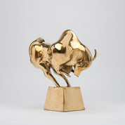 Cubist Bull in Polished Bronze