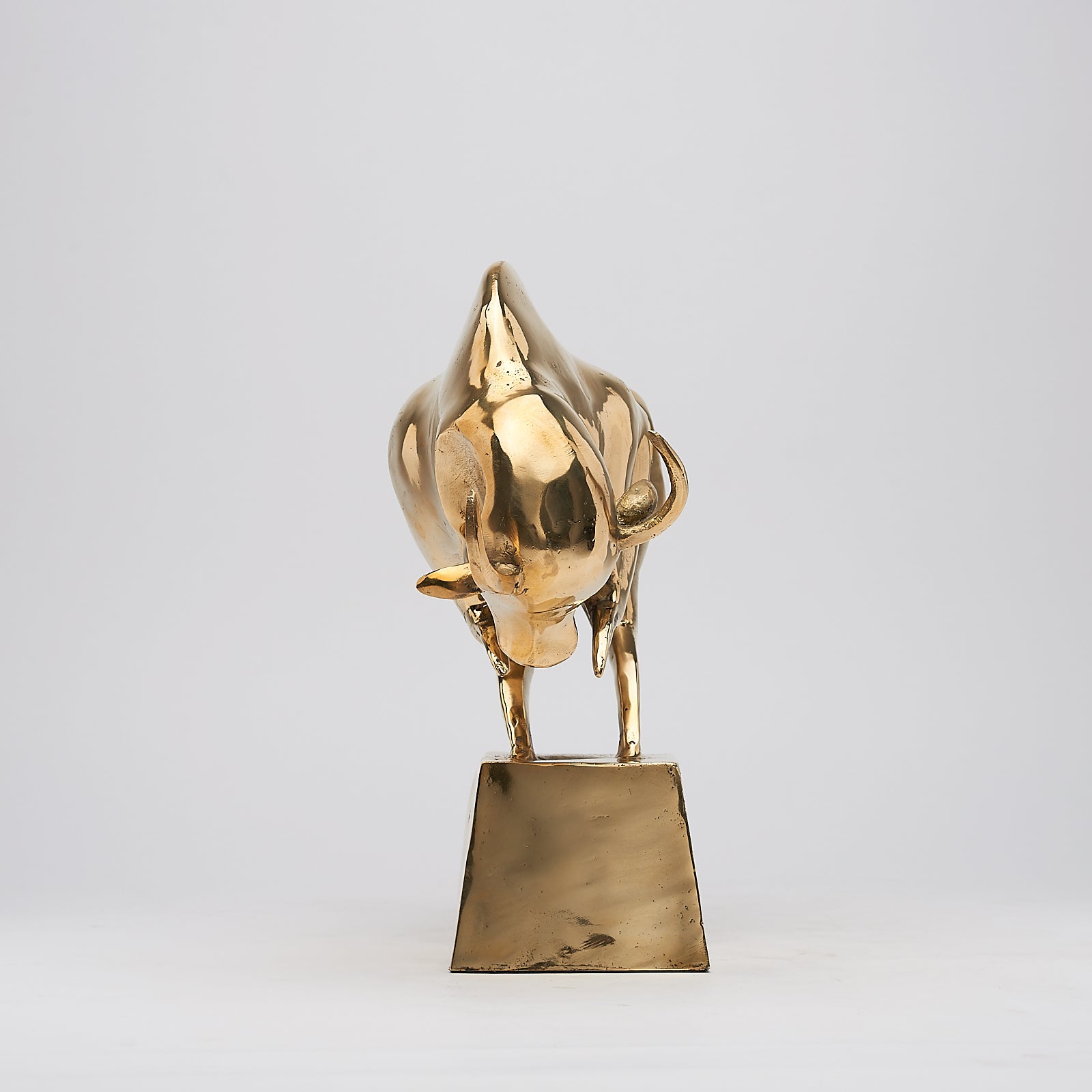 Cubist Bull in Polished Bronze