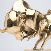 Cubist Bull in Polished Bronze