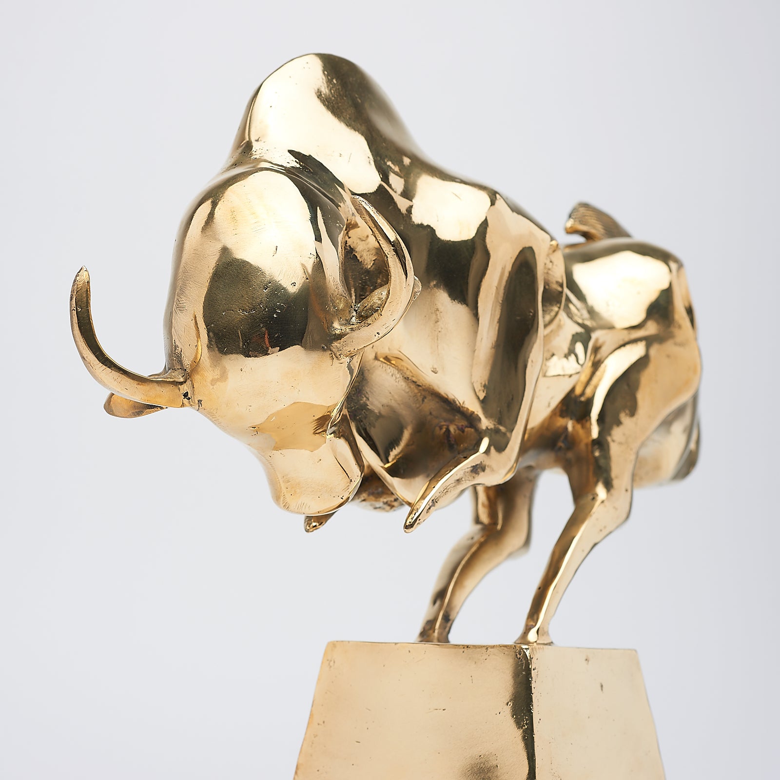 Cubist Bull in Polished Bronze