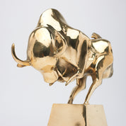 Cubist Bull in Polished Bronze