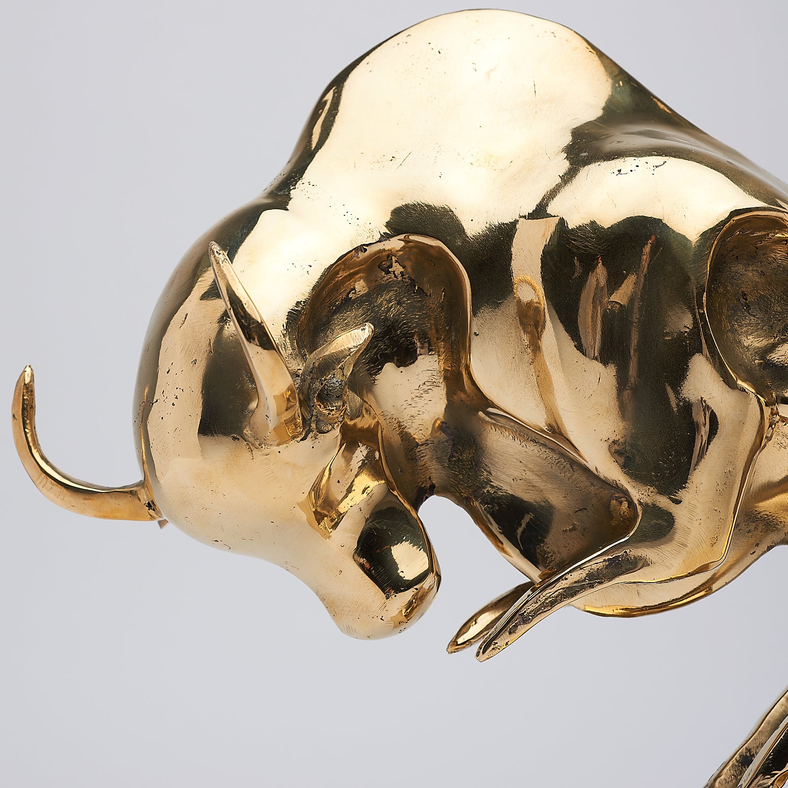 Cubist Bull in Polished Bronze