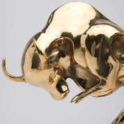 Cubist Bull in Polished Bronze
