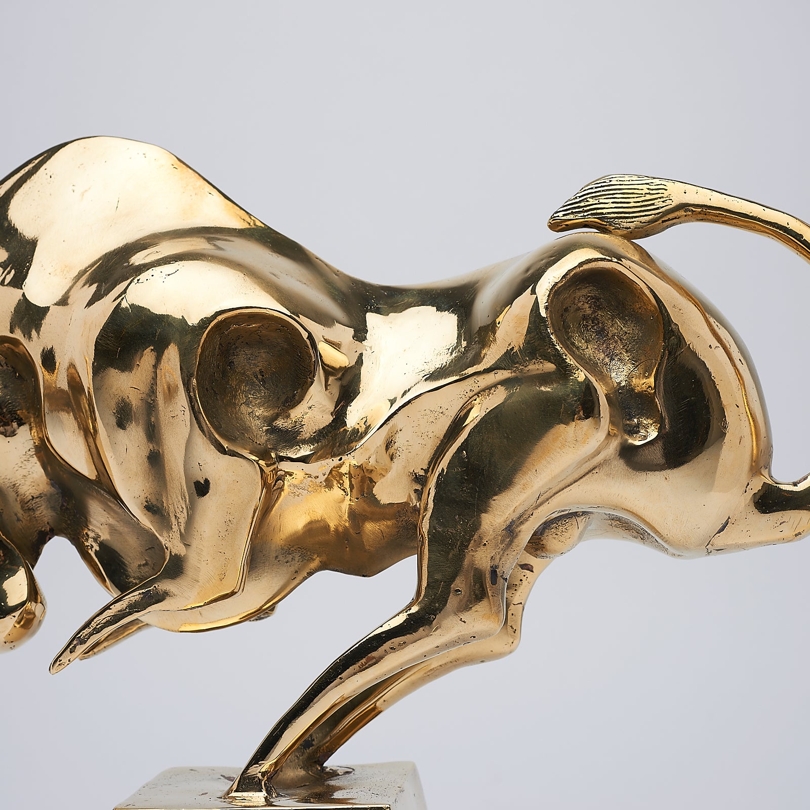 Cubist Bull in Polished Bronze