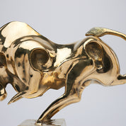 Cubist Bull in Polished Bronze