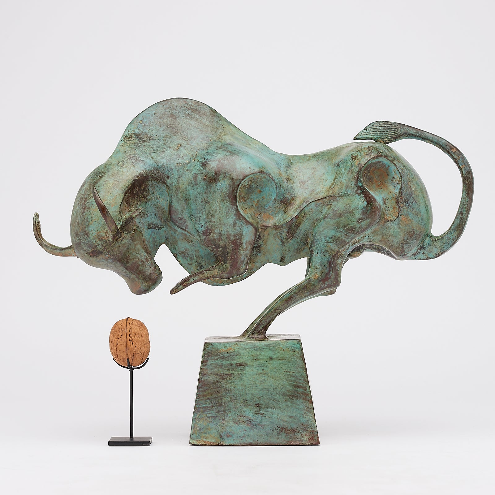 Patinated Cubist Bull