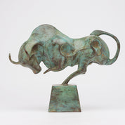 Patinated Cubist Bull