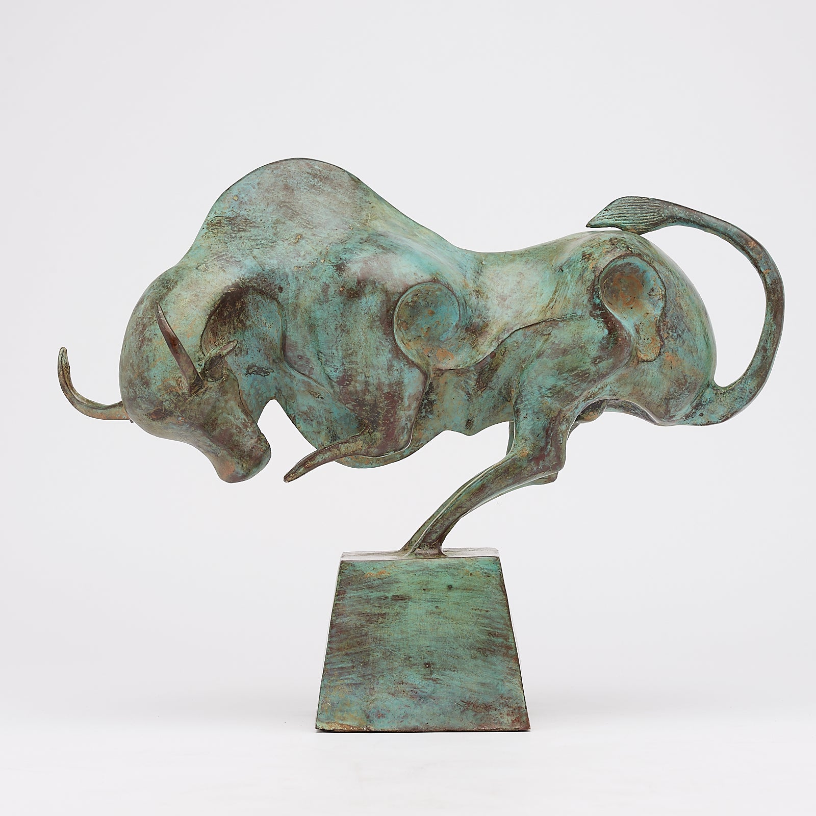 Patinated Cubist Bull