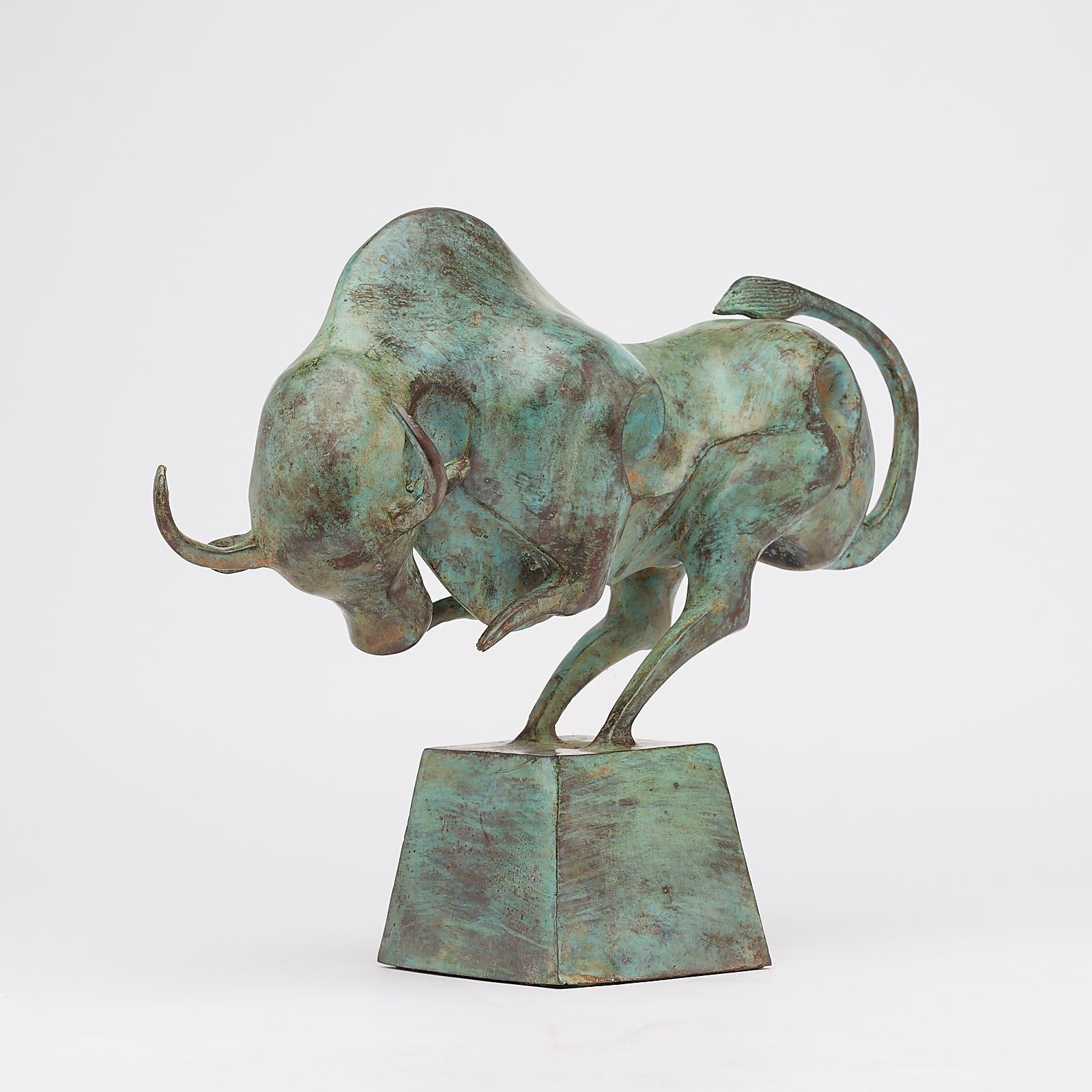 Patinated Cubist Bull