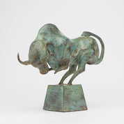 Patinated Cubist Bull