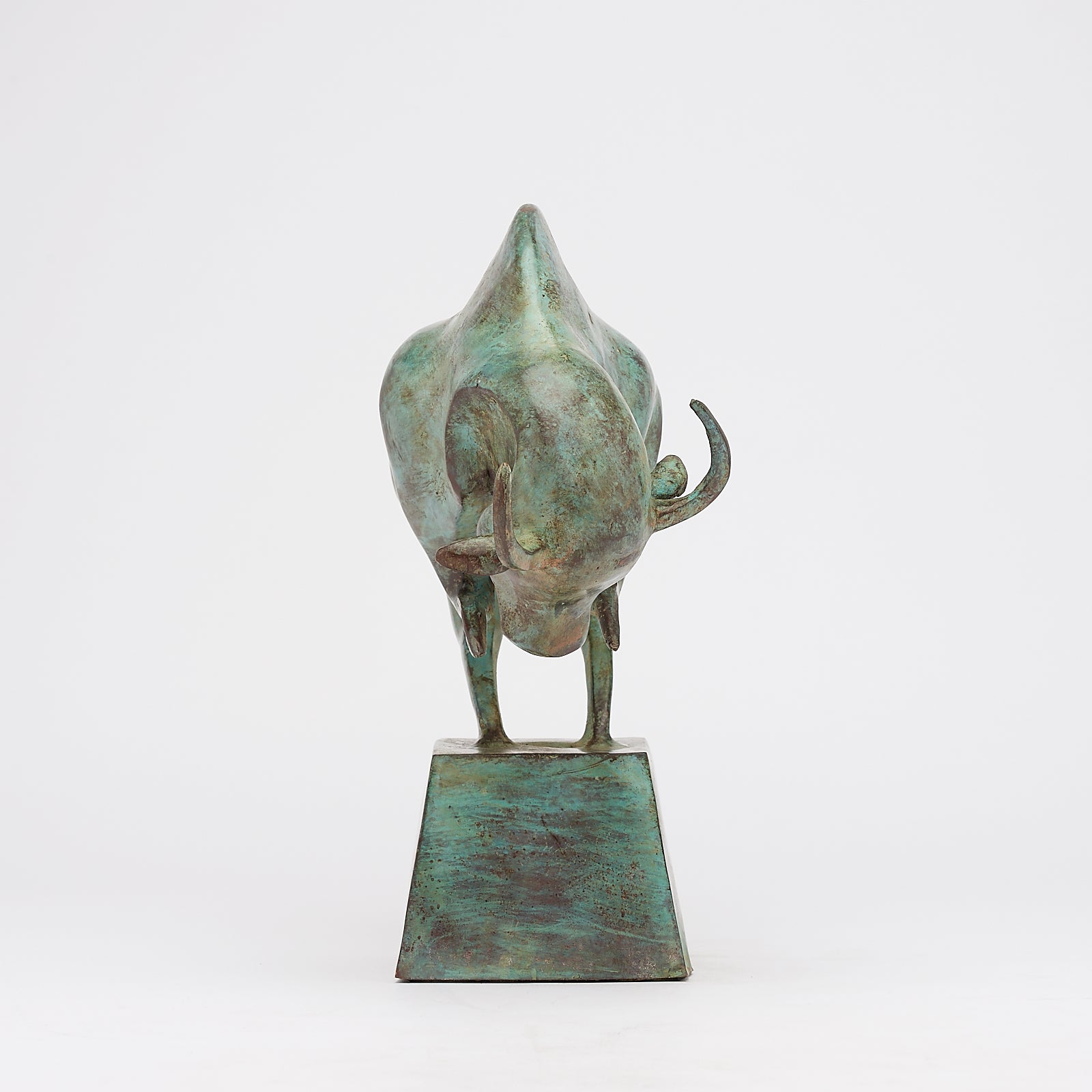 Patinated Cubist Bull