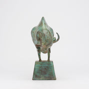 Patinated Cubist Bull
