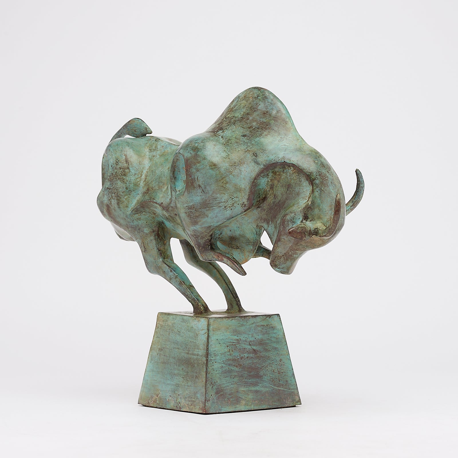 Patinated Cubist Bull