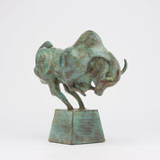 Patinated Cubist Bull