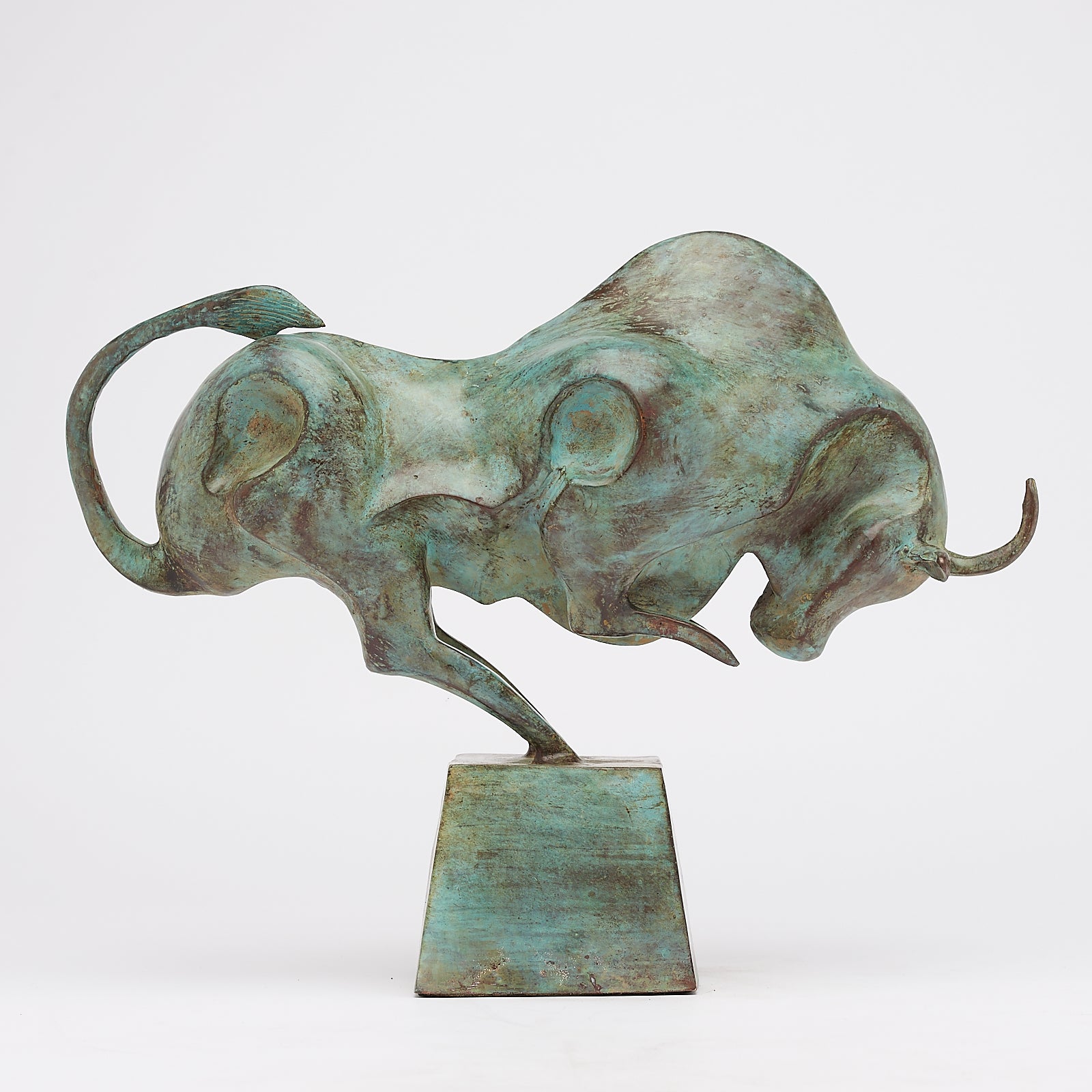 Patinated Cubist Bull