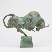 Patinated Cubist Bull