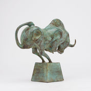 Patinated Cubist Bull