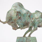 Patinated Cubist Bull