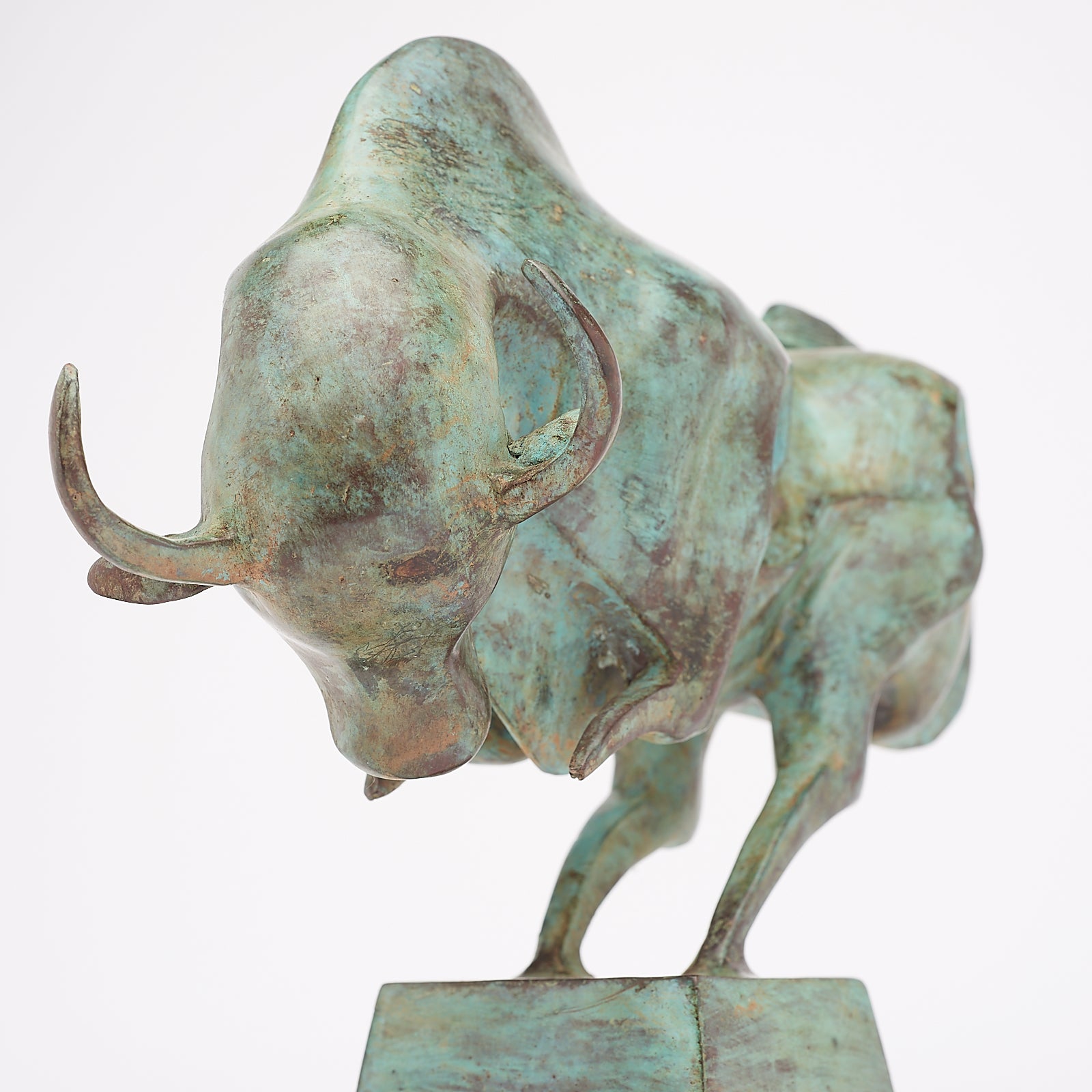 Patinated Cubist Bull