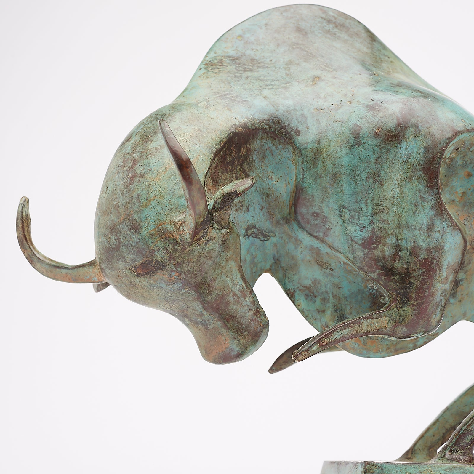 Patinated Cubist Bull