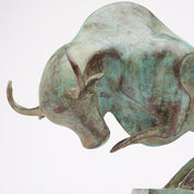 Patinated Cubist Bull