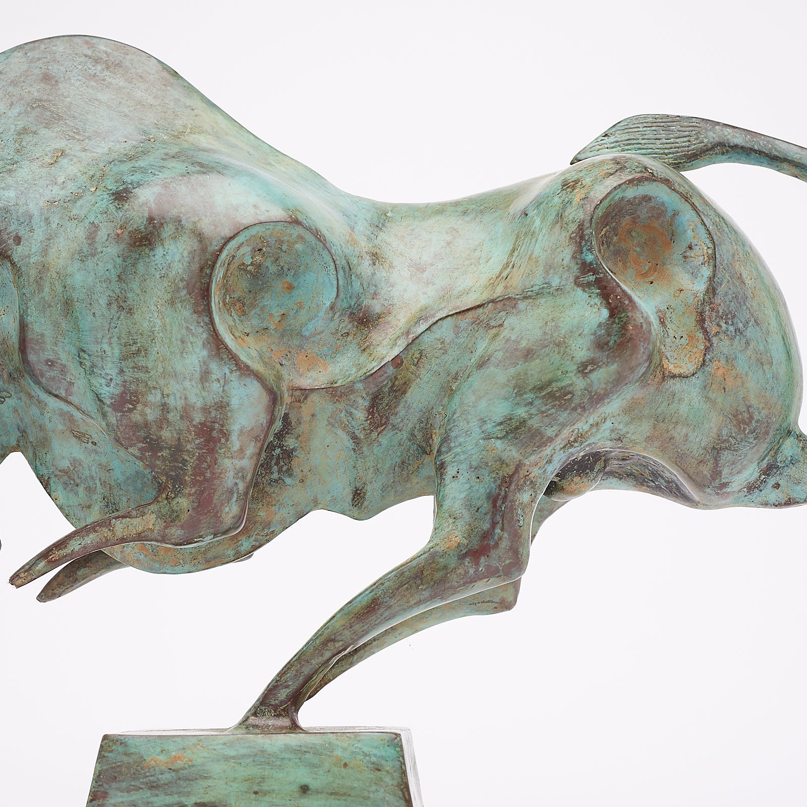 Patinated Cubist Bull