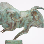 Patinated Cubist Bull
