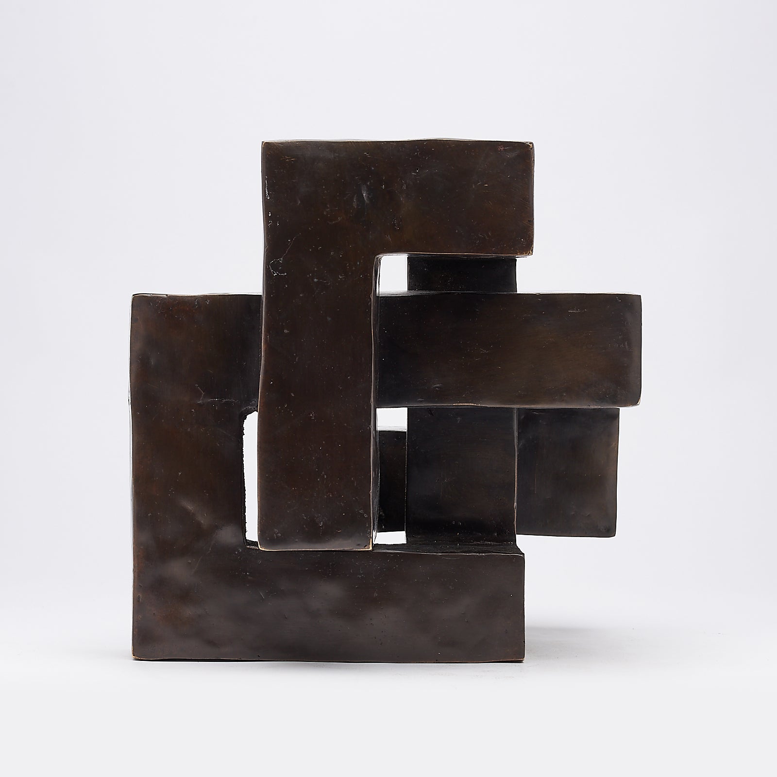 Bronze Endless Knot Cubist Sculpture Medium