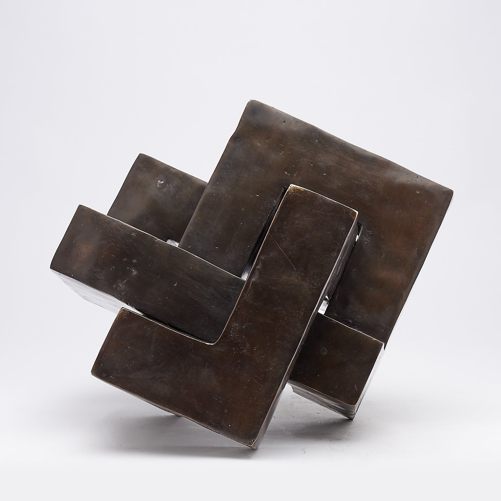 Bronze Endless Knot Cubist Sculpture Large