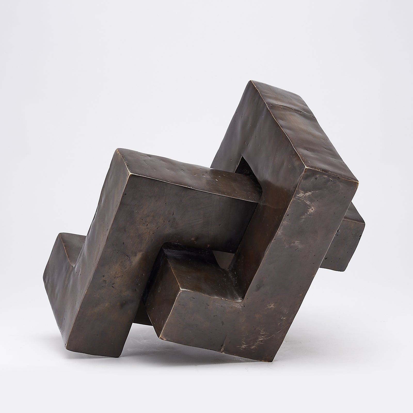 Bronze Endless Knot Cubist Sculpture Large