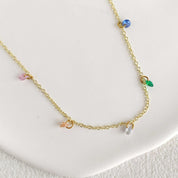 Rising Star Rainbow Sapphire 5 Dangle Necklace