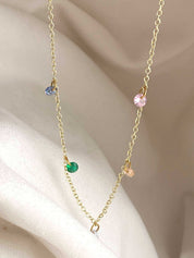 Rising Star Rainbow Sapphire 5 Dangle Necklace